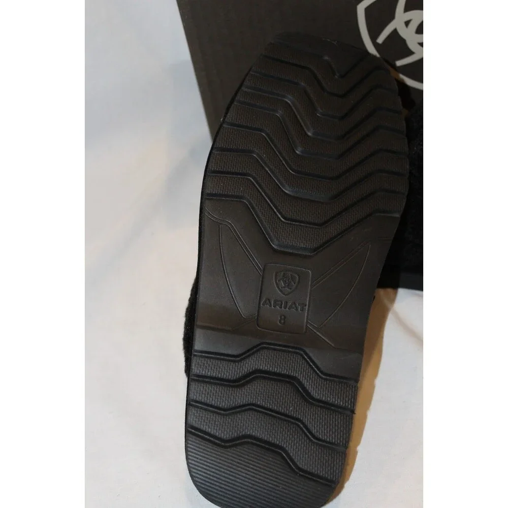 ARIAT WOMEN'S JACKET SQUARE TOE SUEDE EXOTIC PRINT SLIPPERS BROWN‎ BLACK 9